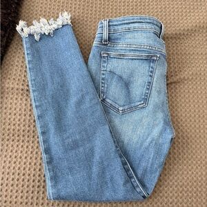 Joe's Jeans Light Blue Frayed Ankle Skinny Jeans